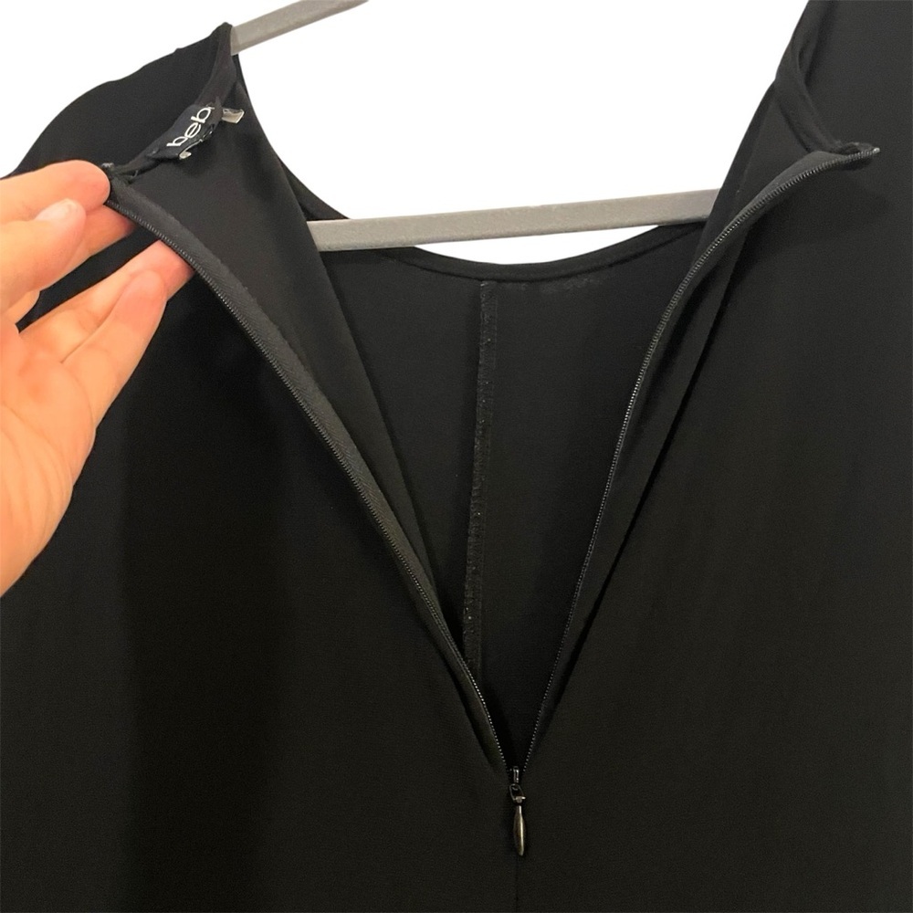 BEBE Logo-Stripe Black & White Wide Leg Women’s Jumpsuit, Size 1X - Picture 8 of 11